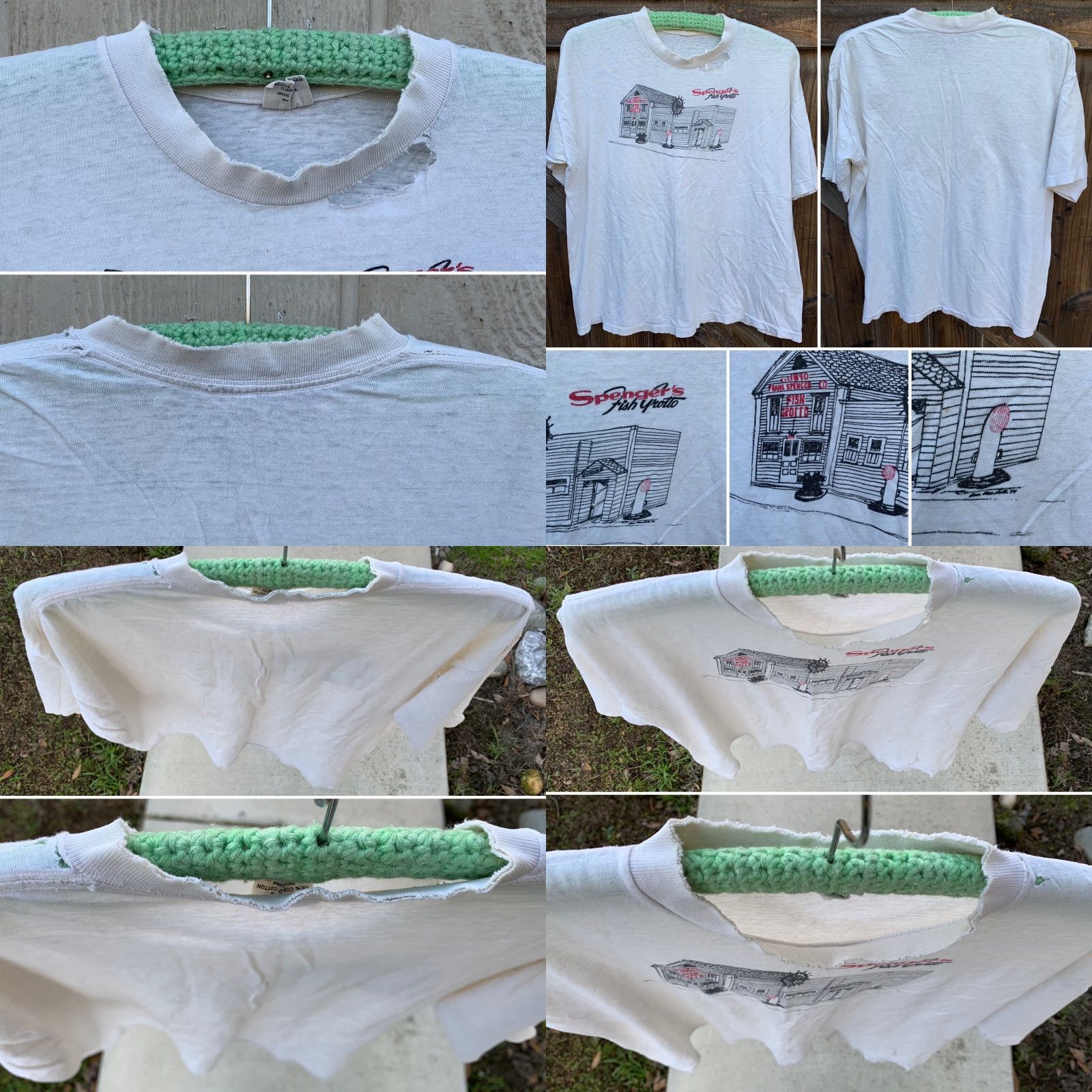 Vintage VINTAGE Belton Spengers Fish Grotto t shirt Short Sleeve White Cotton XL Mens Graphic Tee Vintage Sportswear/Beach 90s Size US XL / EU 56 / 4 - 10 Thumbnail