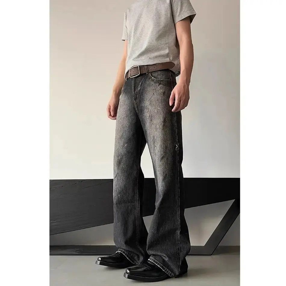 Japanese Brand Retro loose straight leg wide leg jeans Size US 30 / EU 46 - 1 Thumbnail