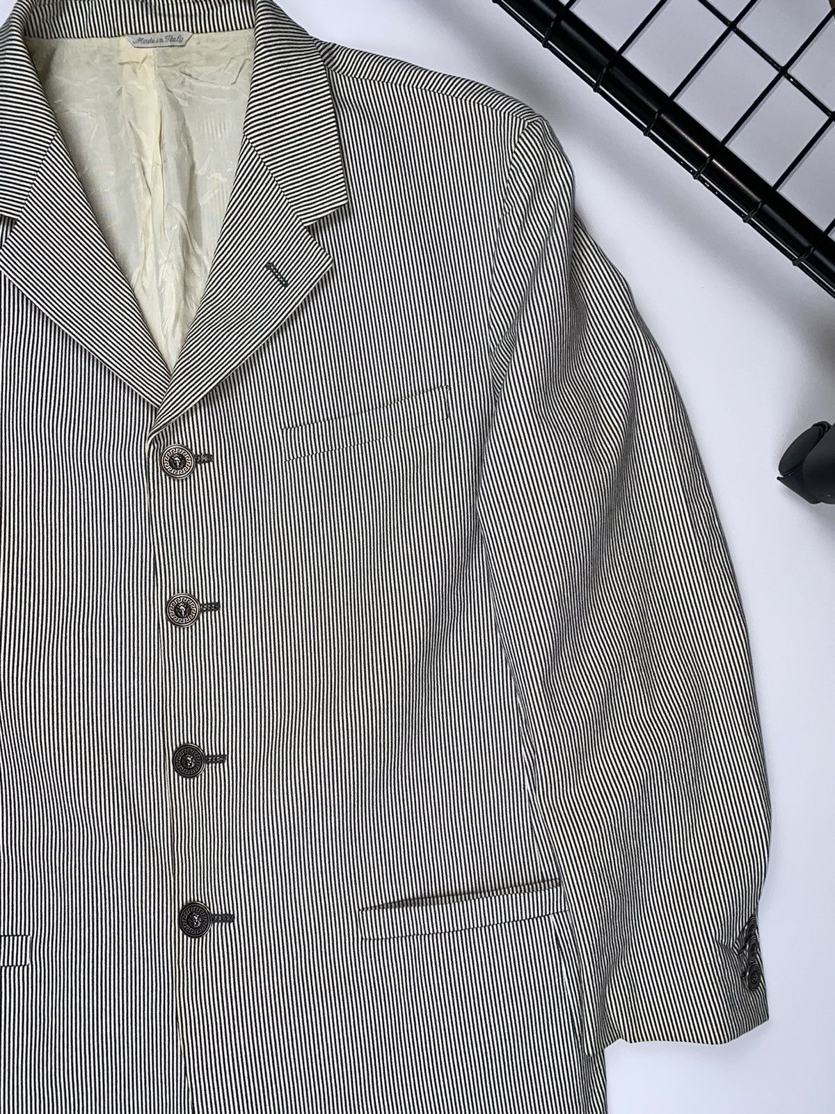 Versus Versace Versus Gianni Versace vintage blazer jacket black white man Size US L / EU 52-54 / 3 - 3 Thumbnail