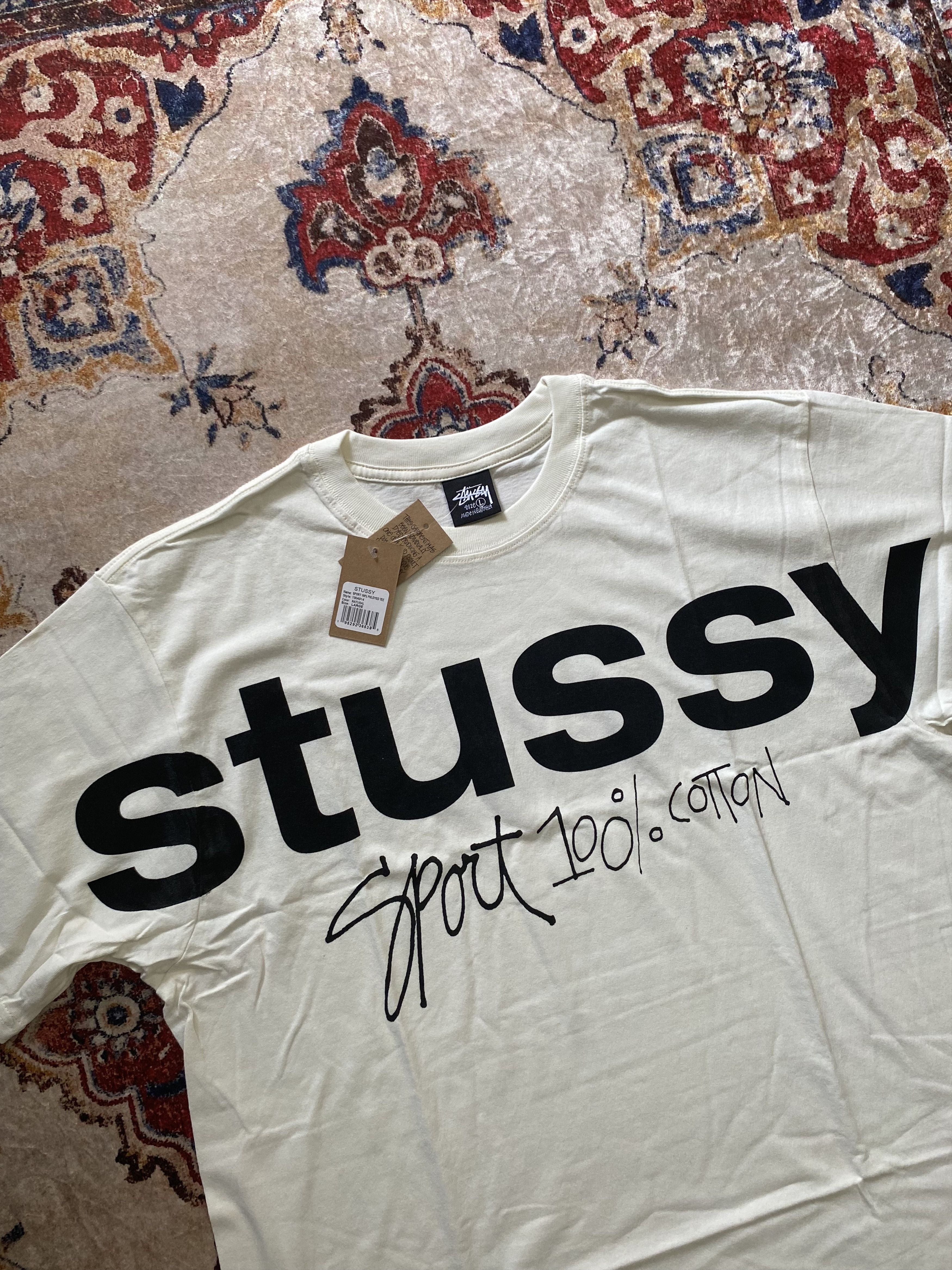 Stussy Stussy Sport 100% Pig. Dyed Tee - Natural Size US L / EU 52-54 / 3 - 2 Thumbnail