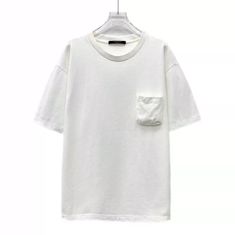 Louis Vuitton Louis Vuitton White logo full-print cotton crewneck short- Size US XXL / EU 58 / 5 - 1 Thumbnail