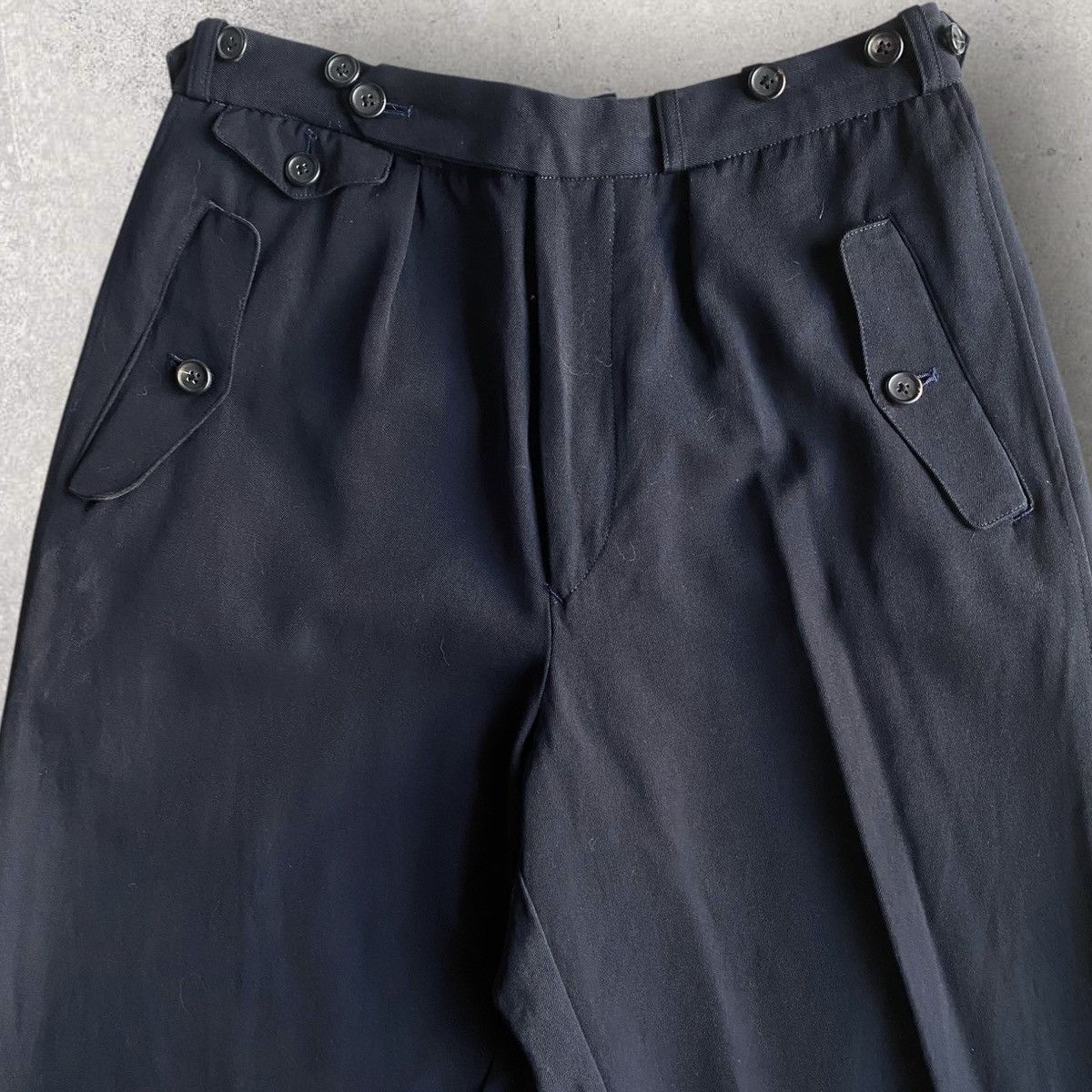 Yohji Yamamoto Vintage 90’s Wool Gabardine High Waist Trousers Size US 30 / EU 46 - 2 Thumbnail
