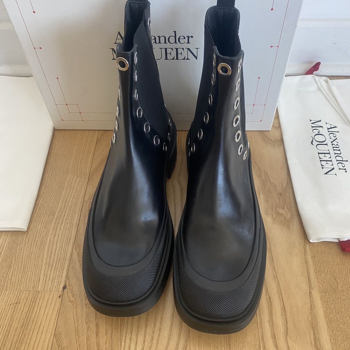 Alexander McQueen Alexander McQueen Studded Combat Chelsea Boots Moto 45 Size US 12 / EU 45 - 3 Thumbnail