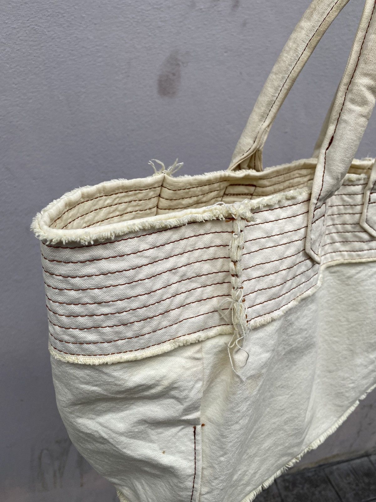 Comme des Garcons 🔥RARE🔥 Vintage CDG “tricot” Multi Stitches Duck Cotton Bag Size ONE SIZE - 18 Thumbnail