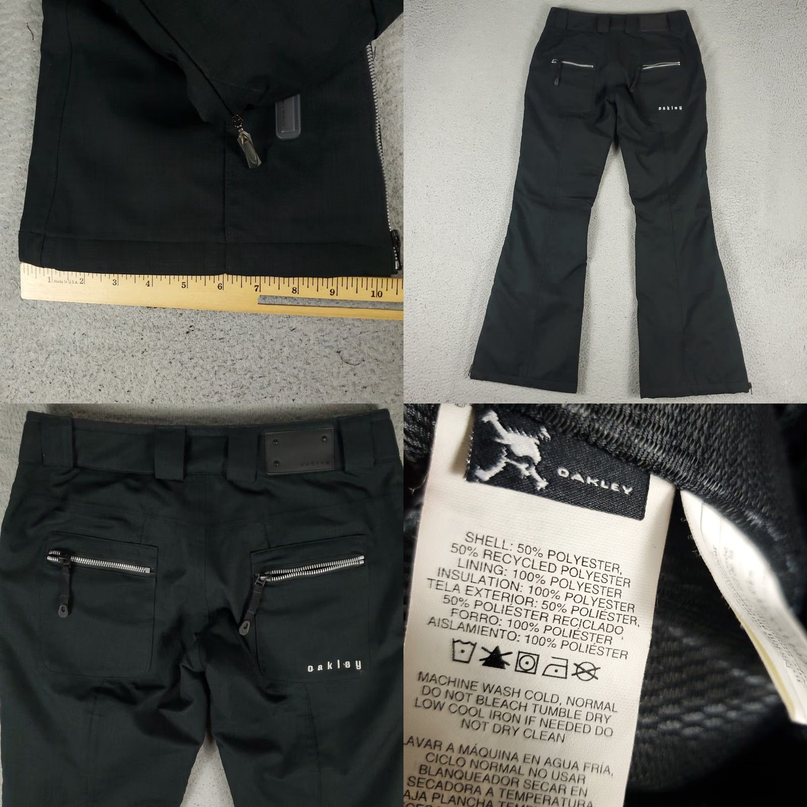 Oakley Oakley Pants Womens XS Black Loose Fit Insulated Zip Pockets Snow Ski Winter Sports Size 26" / US 2 / IT 38 - 8 Thumbnail