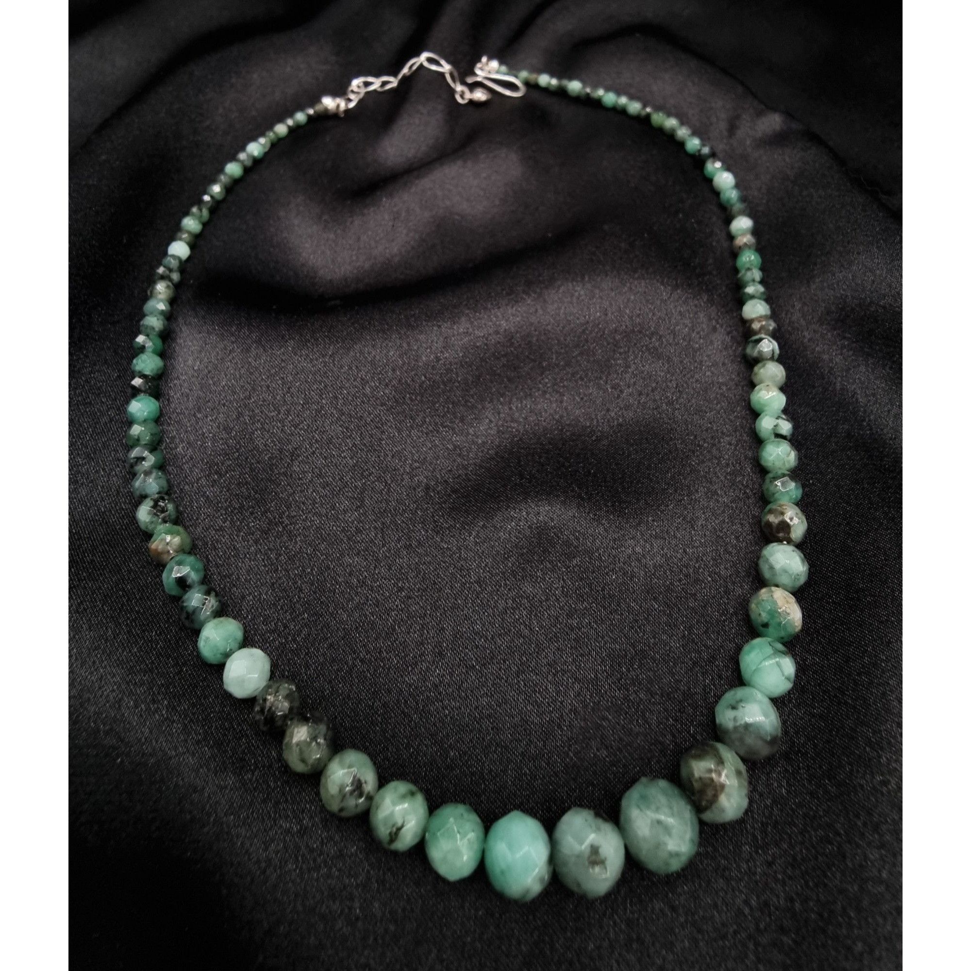 Vintage Jay King Mine Finds Natural Emerald Beaded Necklace With Ste Size ONE SIZE - 1 Thumbnail