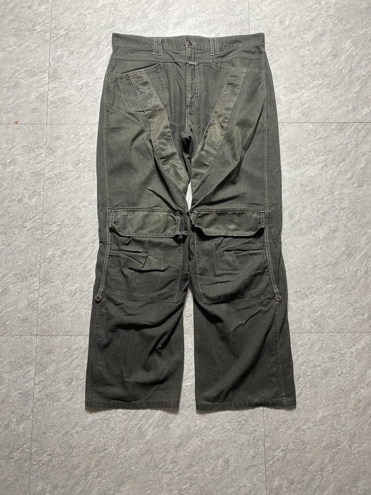Marithe + Francois Girbaud 90S MARITHE + FRANCOIS GIRBAUD BONDAGE WIDE DENIM PANTS Size US 32 / EU 48 - 1 Thumbnail