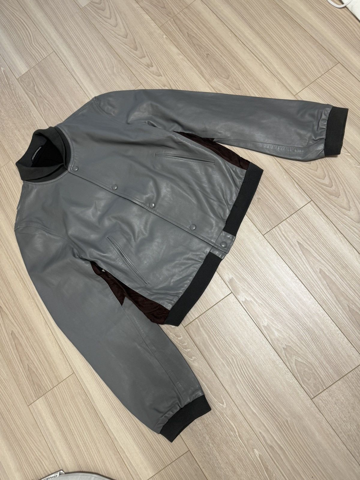 Yohji Yamamoto Yohji Yamamoto Pour Homme SS2001 Lamb Leather Varsity Jkt Size US M / EU 48-50 / 2 - 6 Thumbnail