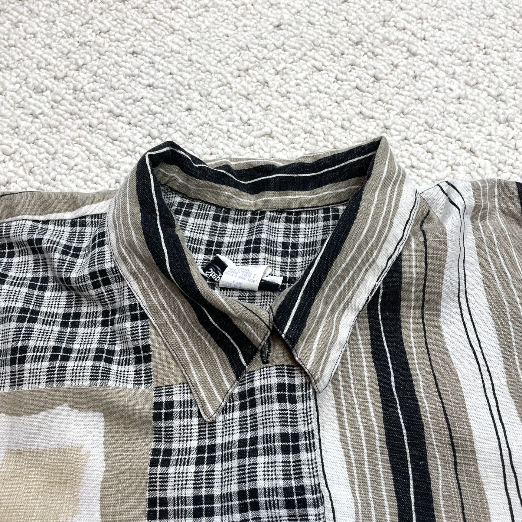 Vintage VINTAGE Stephanie Thomas Blouse Shirt Plaid Tunic Womens 20 Gray Collared Patch Size 3XL / US 20-22 - 2 Thumbnail