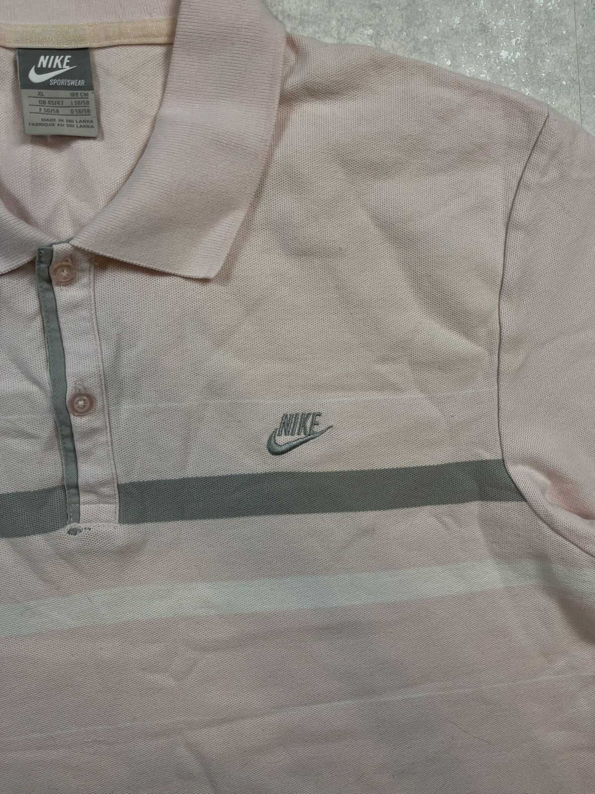 Nike × Vintage 00s Nike Retro Logo Vintage Y2K Striped Polo Size US L / EU 52-54 / 3 - 2 Thumbnail