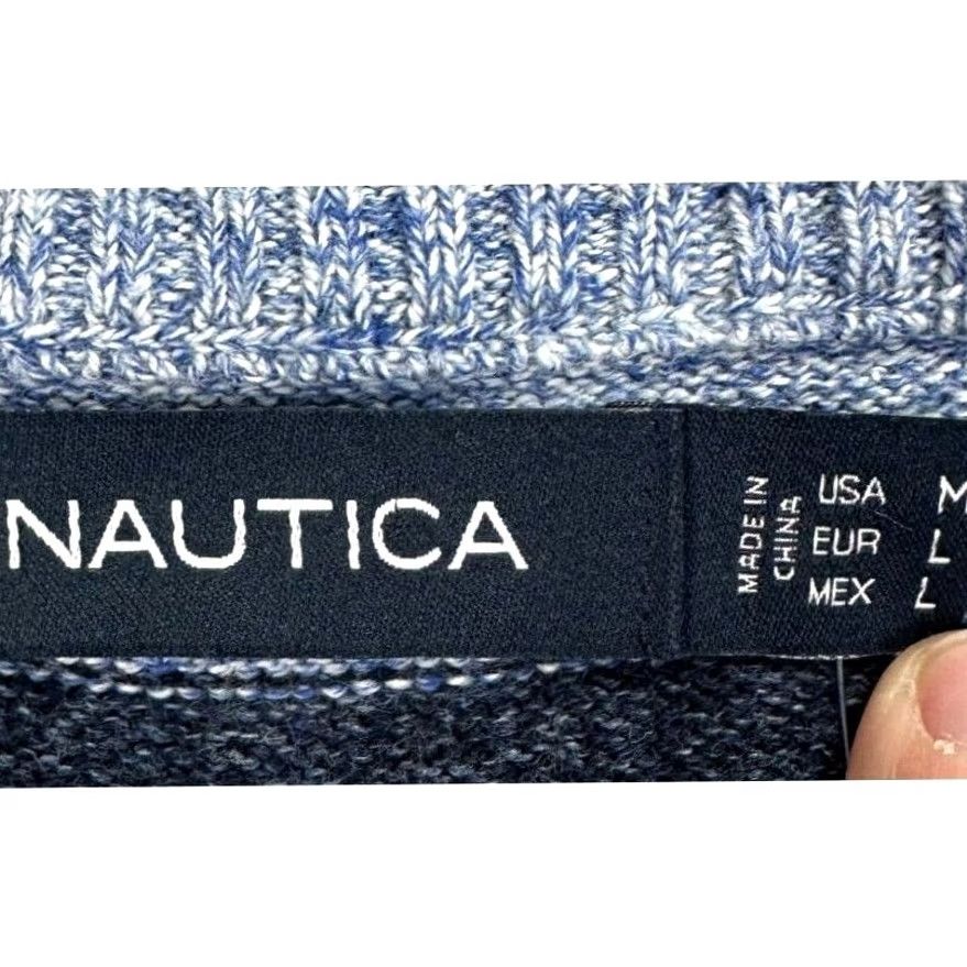 Nautica Nautica Crewneck Sweater Mens Medium Blue Striped 100% Cotton Pullover Knit Chest 44 Length 27 NEW Size US M / EU 48-50 / 2 - 4 Thumbnail