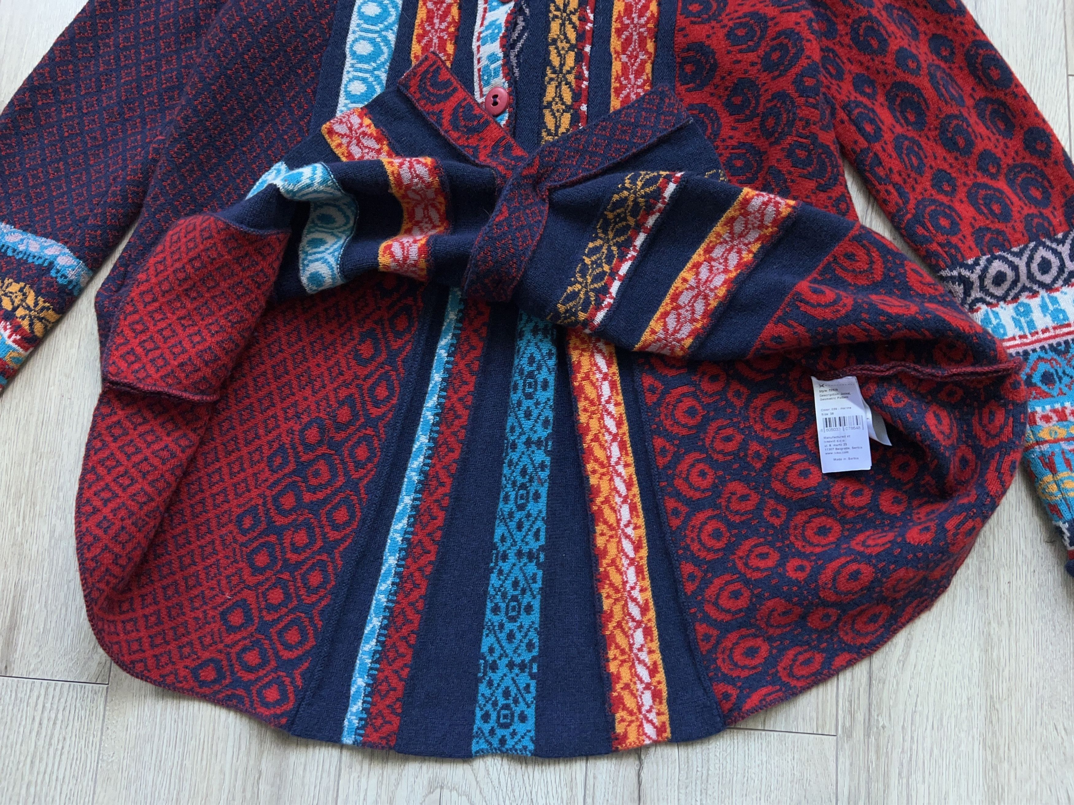 Traditional Weatherwear × Vintage Womens IVKO Colourful Jacket Cardigan Sweater Wool Geometric Size XS / US 0-2 / IT 36-38 - 9 Thumbnail