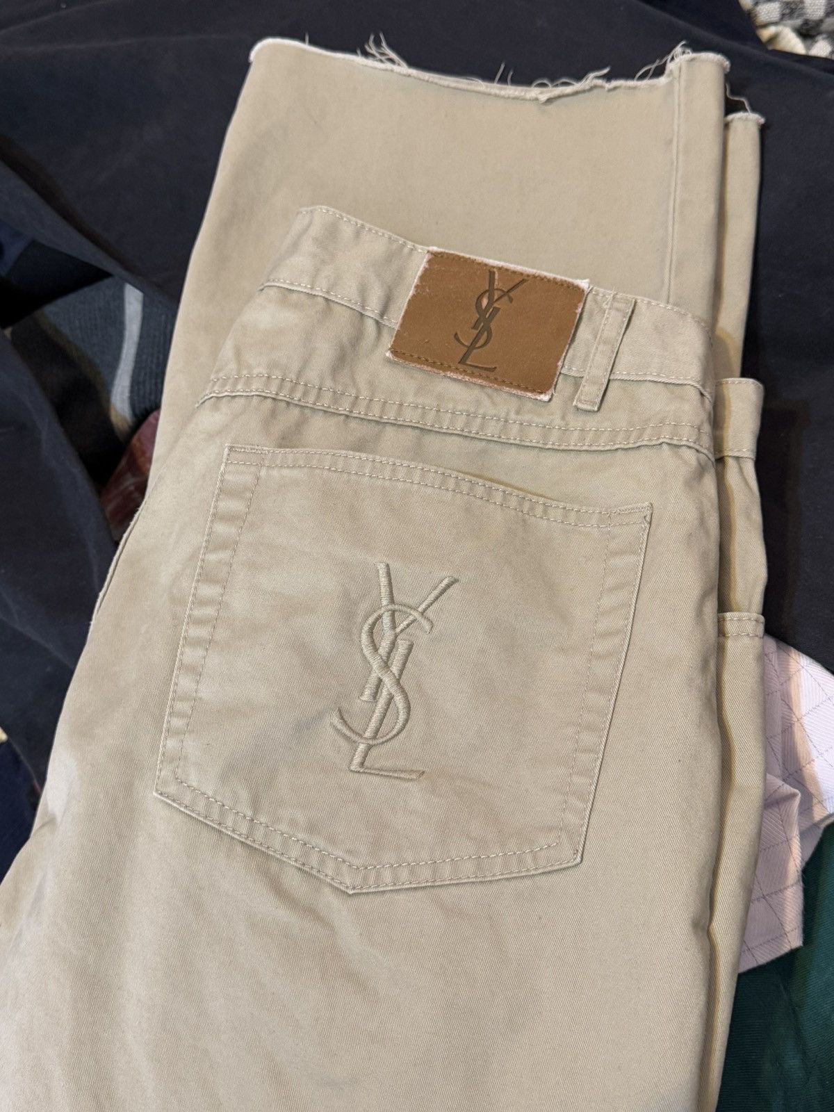Beige 34x30 YSL Jeans Cotton Pants