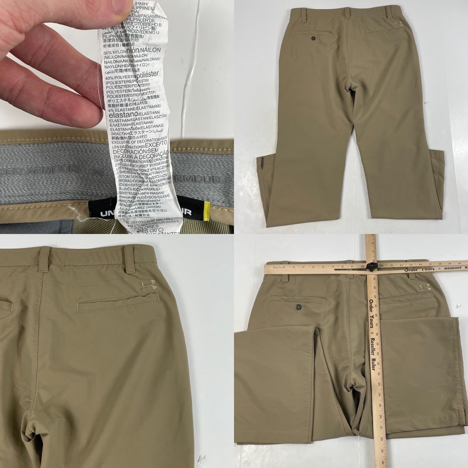 Under Armour Under Armour Pants Mens 36 x 30 Beige Golf Straight Leg Outdoors Stretch Casual Workwear 5-Pocket Mens Level Size US 36 / EU 52 - 8 Thumbnail