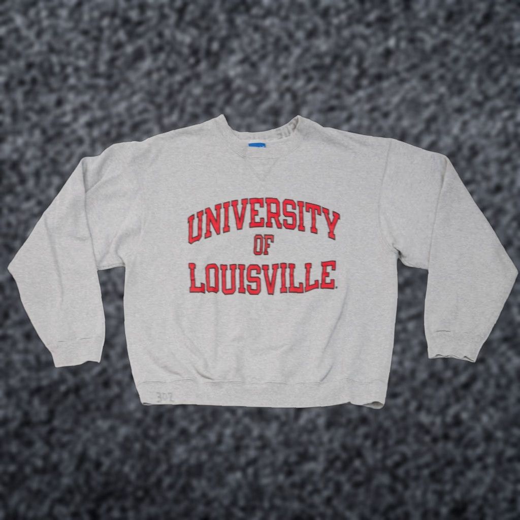 Champion VINTAGE Champion University Of Louisville Sweatshirt Men XL Gray NCAA Size US XL / EU 56 / 4 - 1 Thumbnail