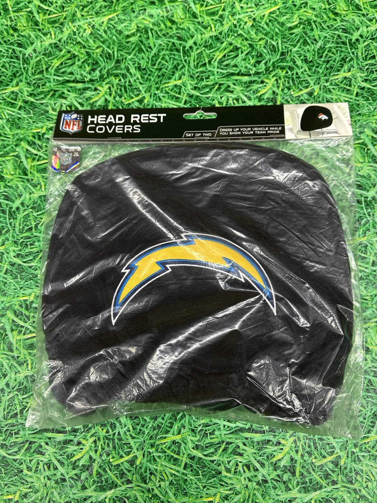 NFL Las Angeles Chargers head rest covers NEW Size ONE SIZE - 1 Thumbnail