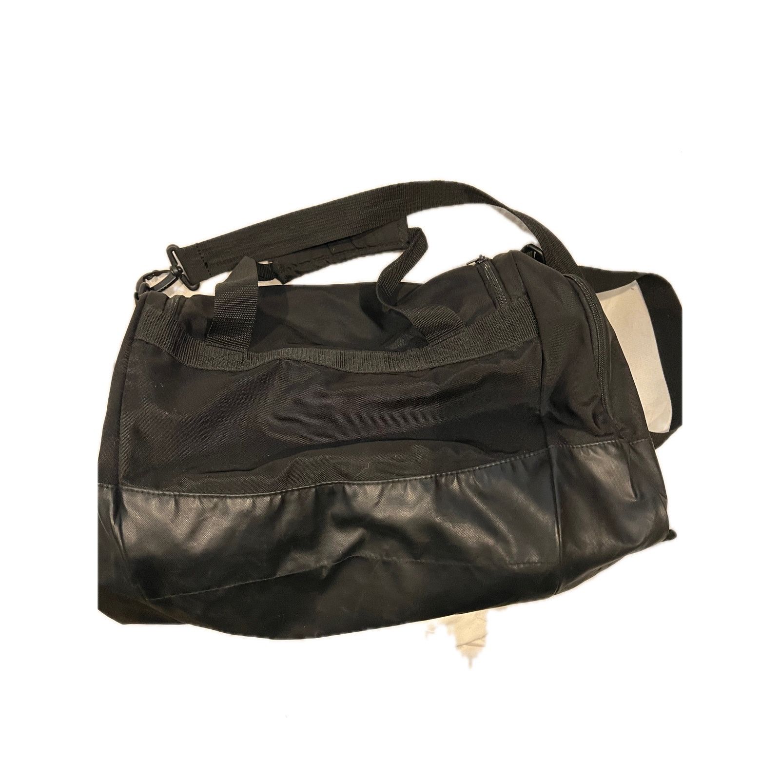 Adidas Adidas Faux Leather Medium 18"x12"x10" Black Duffel Gym Bag Size ONE SIZE - 3 Thumbnail