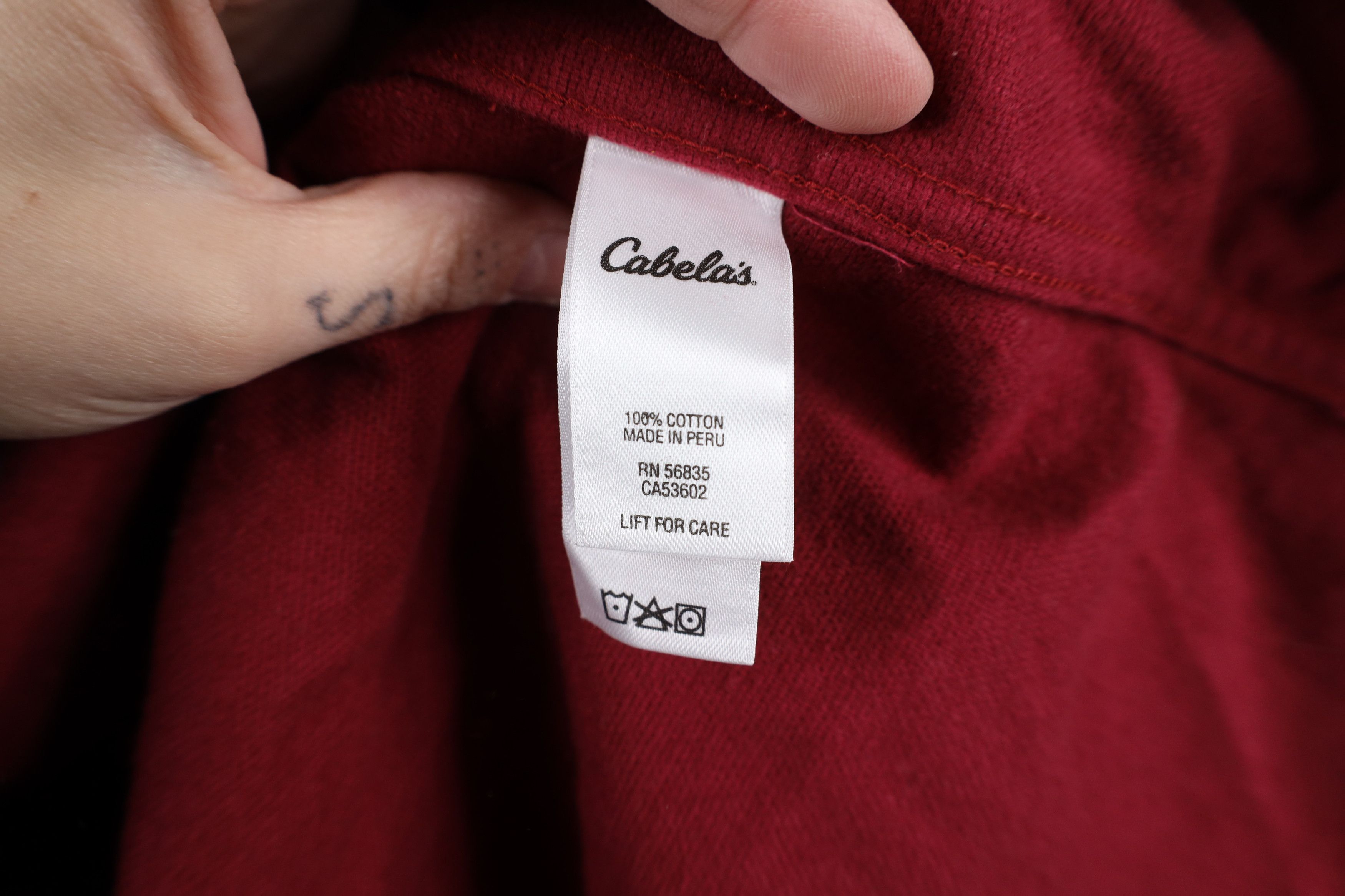 Cabelas × Vintage Vintage Cabelas Heavyweight Chamois Cloth Button Shirt Red Size US XXL / EU 58 / 5 - 9 Thumbnail