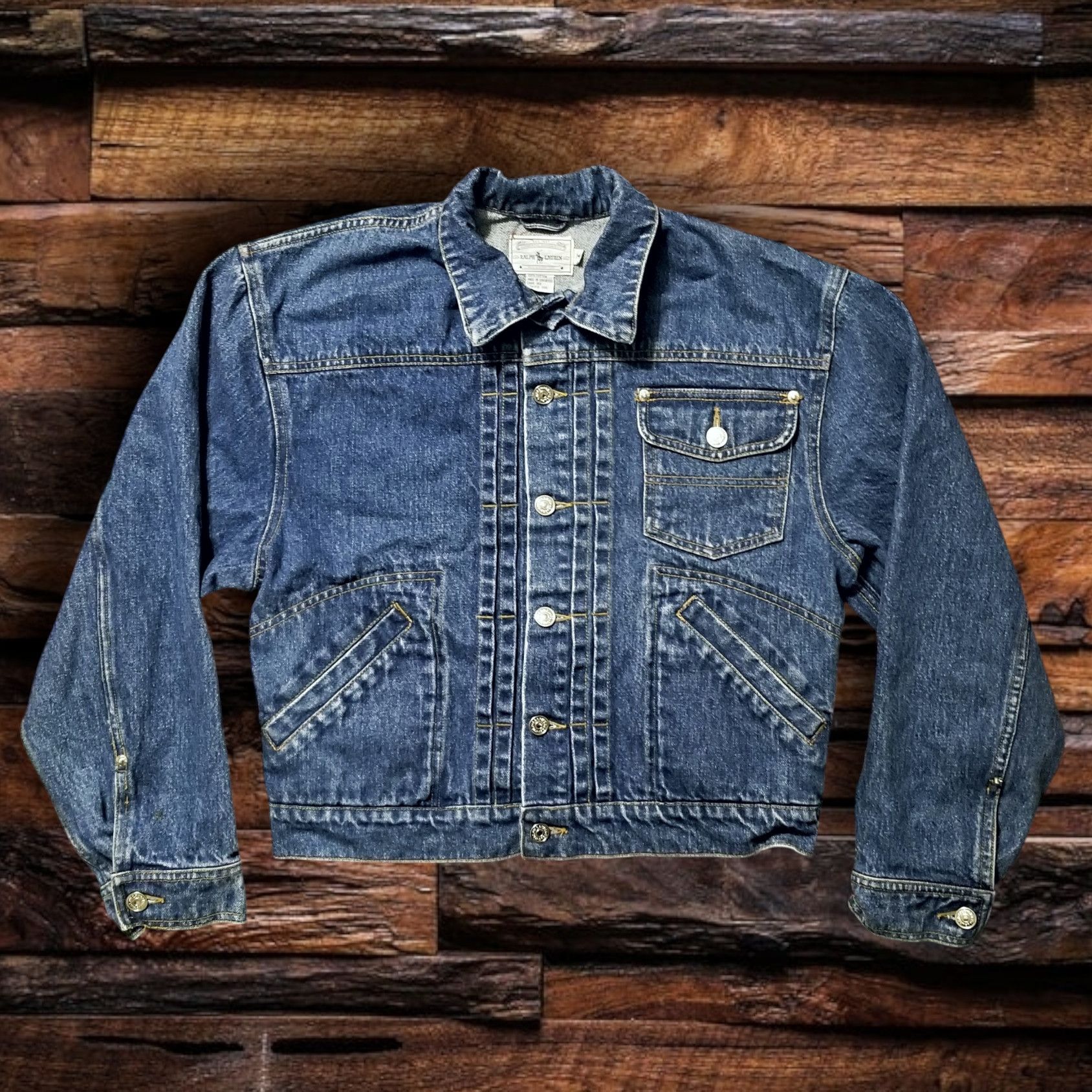 RRL Ralph Lauren VINTAGE 90s POLO RALPH LAUREN DENIM JACKET- WOMEN'S SIZE MED Size M / US 6-8 / IT 42-44 - 1 Thumbnail