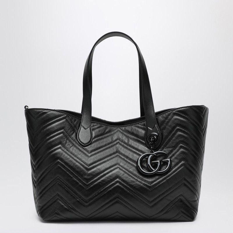 Gucci Gucci Medium Black Gg Marmont Shopping Bag Size ONE SIZE - 1 Thumbnail