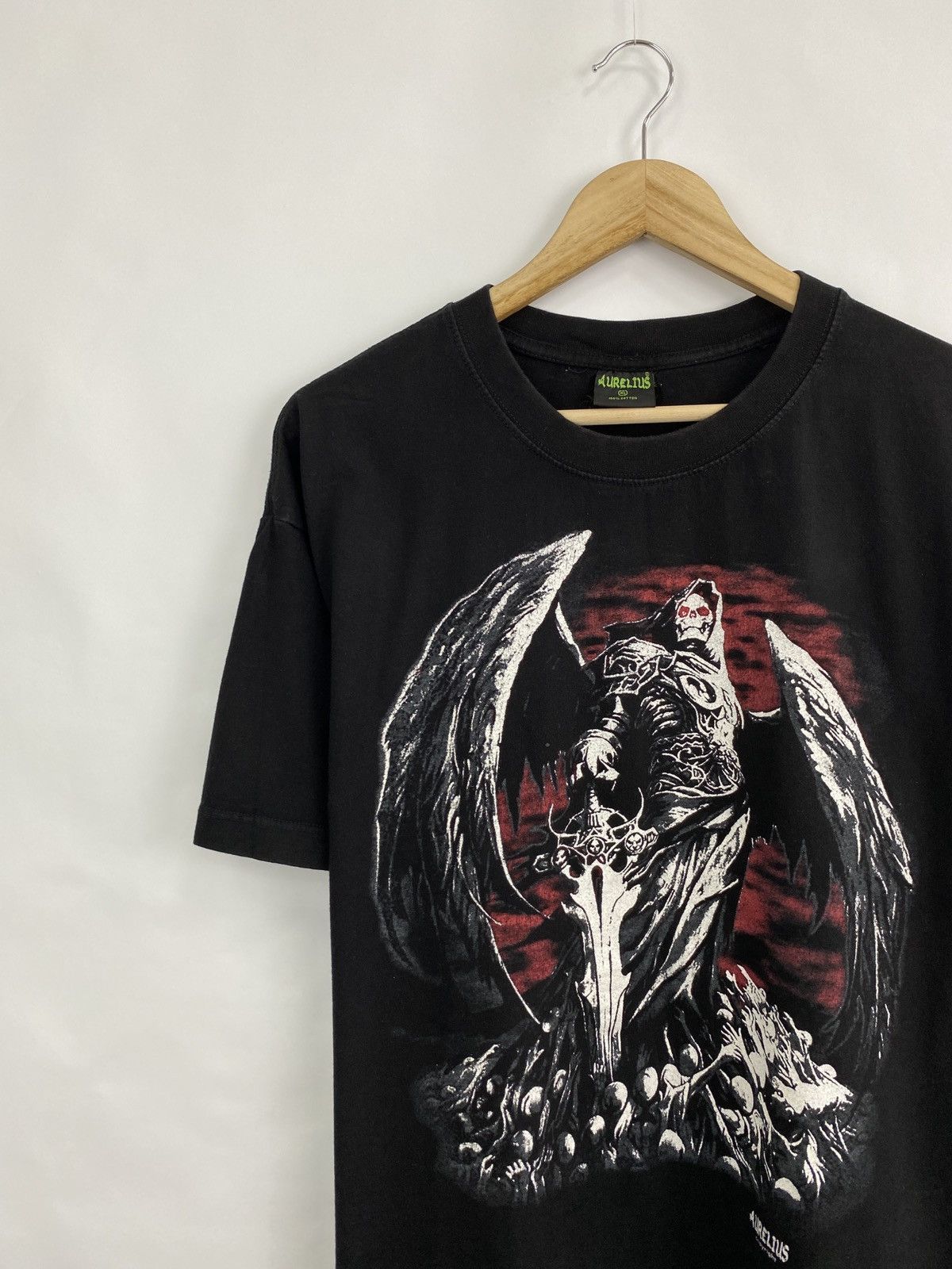 4GSELLER 🇺🇸💀 Vintage Skull Death All Over Print T-Shirt Y2K Retro Rare Size US XL / EU 56 / 4 - 2 Thumbnail