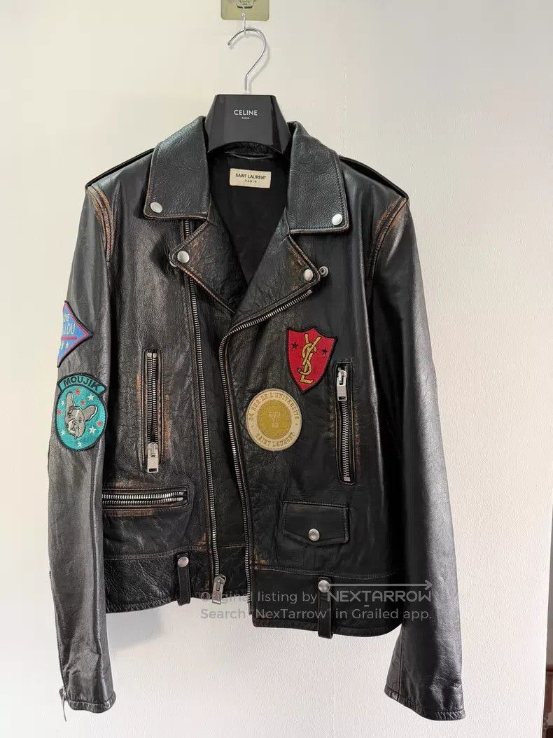 Saint Laurent Paris Saint Laurent Paris Medal Knight Leather Jacket i Size US M / EU 48-50 / 2 - 1 Thumbnail