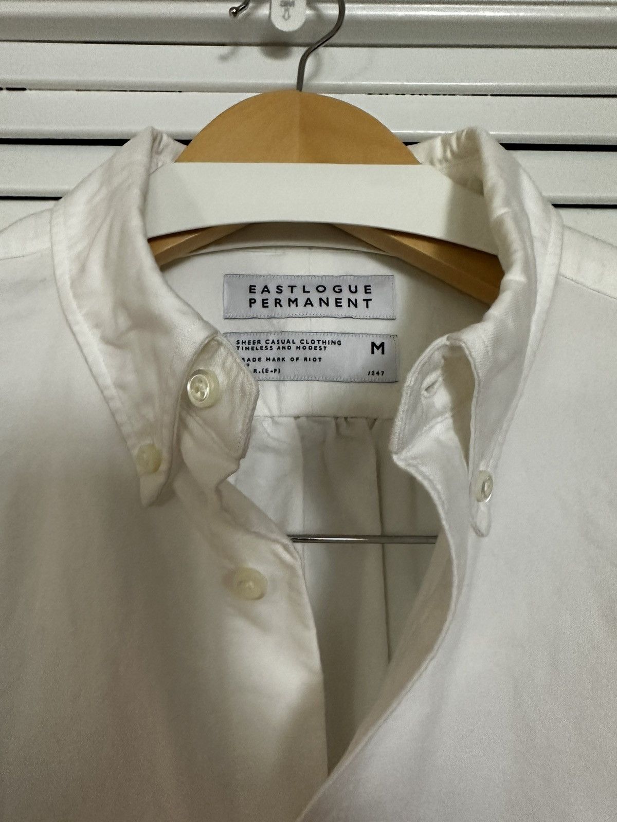 EASTLOGUE B.D. Regular Shirt White Oxford Size US M / EU 48-50 / 2 - 4 Thumbnail