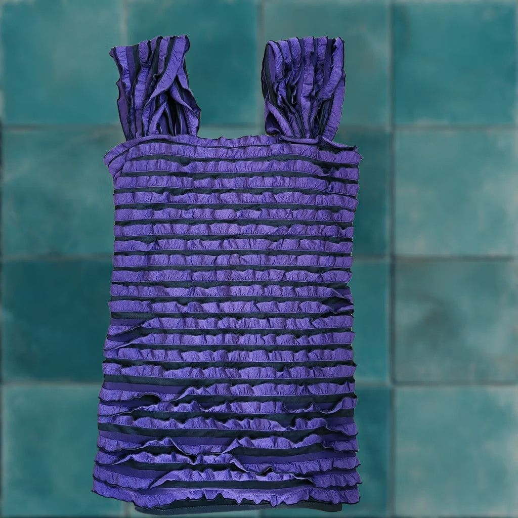 Vintage Max Studio Blouse Sleeveless Purple Ruffle Top Small Women's Pullover Casual, Travel, Party, Business Short Sleeve? Size S / US 4 / IT 40 - 1 Thumbnail