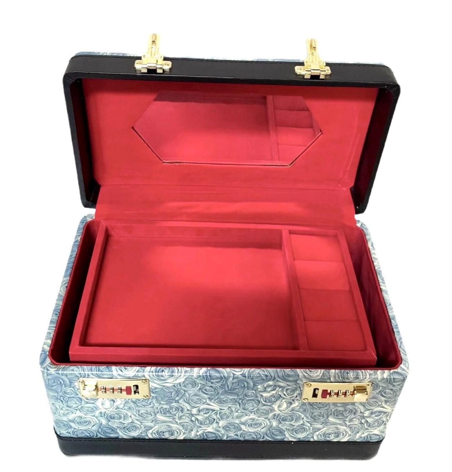 Other Jewelry Box Sky Blue Flower: Large Briefcase w/Secure Latch Size ONE SIZE - 2 Thumbnail
