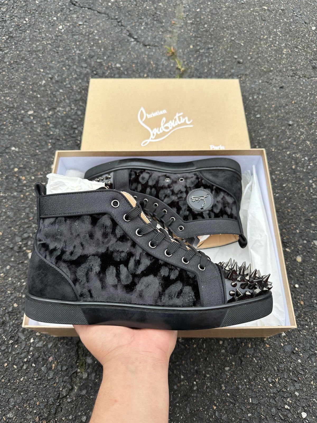 Christian Louboutin Christian Louboutin High Top Sneaker All Black Size US 9.5 / EU 42-43 - 1 Thumbnail