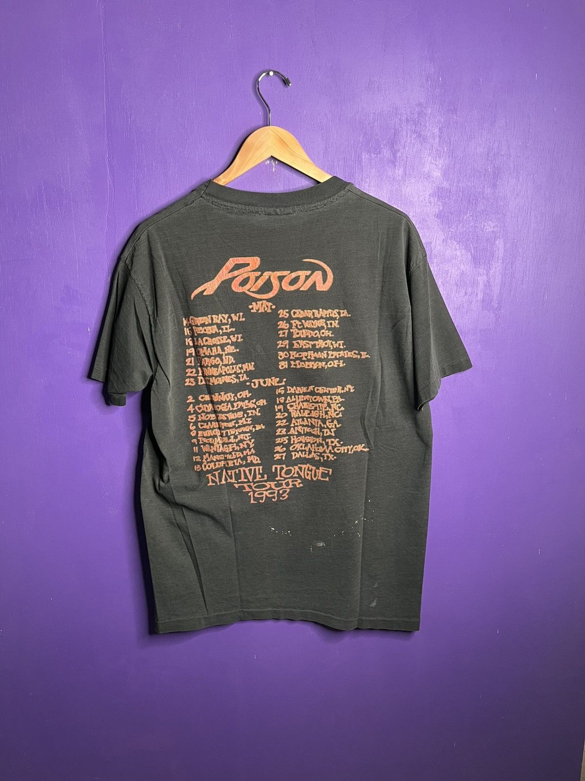Band Tees × Vintage Vintage 1993 Poison North American tour t-shirt Size US L / EU 52-54 / 3 - 2 Thumbnail