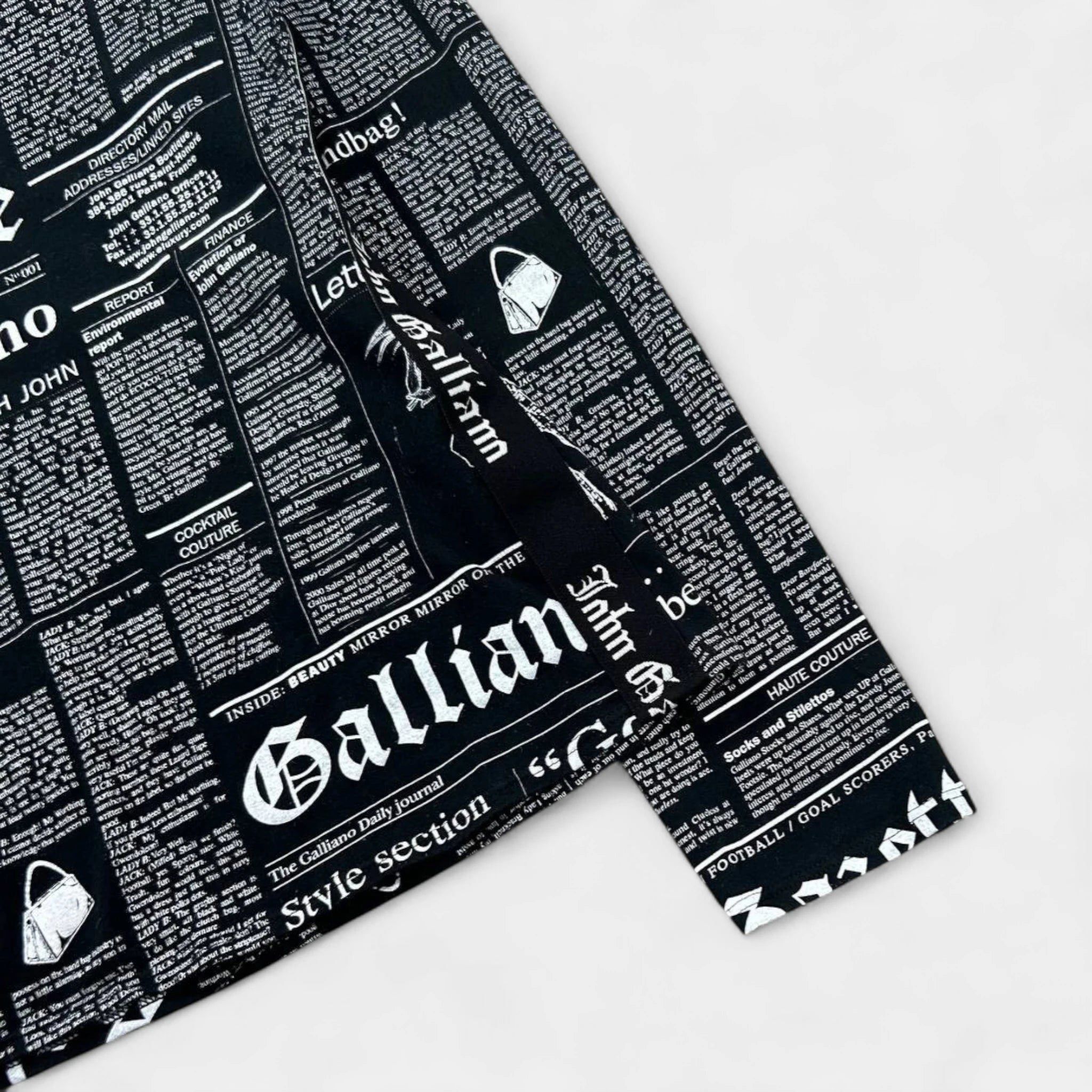 John Galliano Galliano "Gazette" Newspaper Print V-neck Longsleeve Size M / US 6-8 / IT 42-44 - 3 Thumbnail