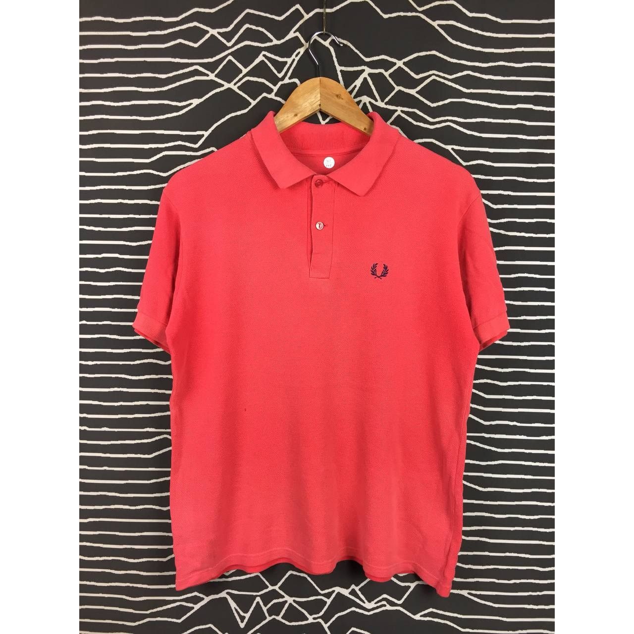 Fred Perry × Vintage Vtg Fred Perry Coral Red Cotton Pique Casual Polo Tee Size US M / EU 48-50 / 2 - 1 Thumbnail