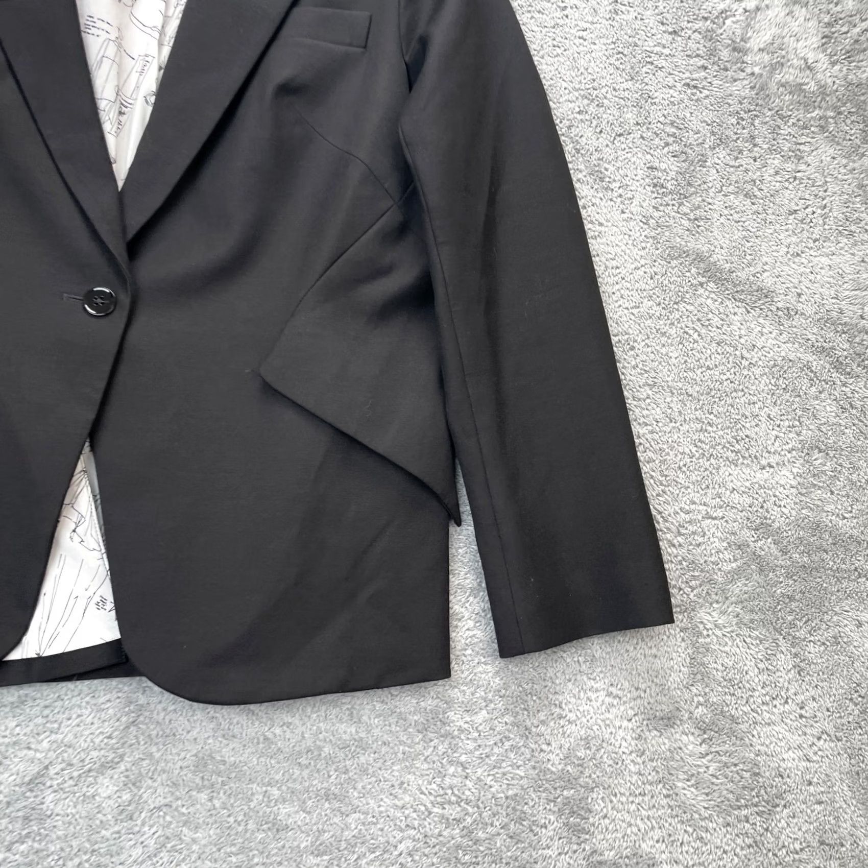 White House Black Market White House Black Market Womens 16 Black Editor Blazer Coat Comfort Lined Size XXL / US 16-18 / IT 52-54 - 7 Thumbnail