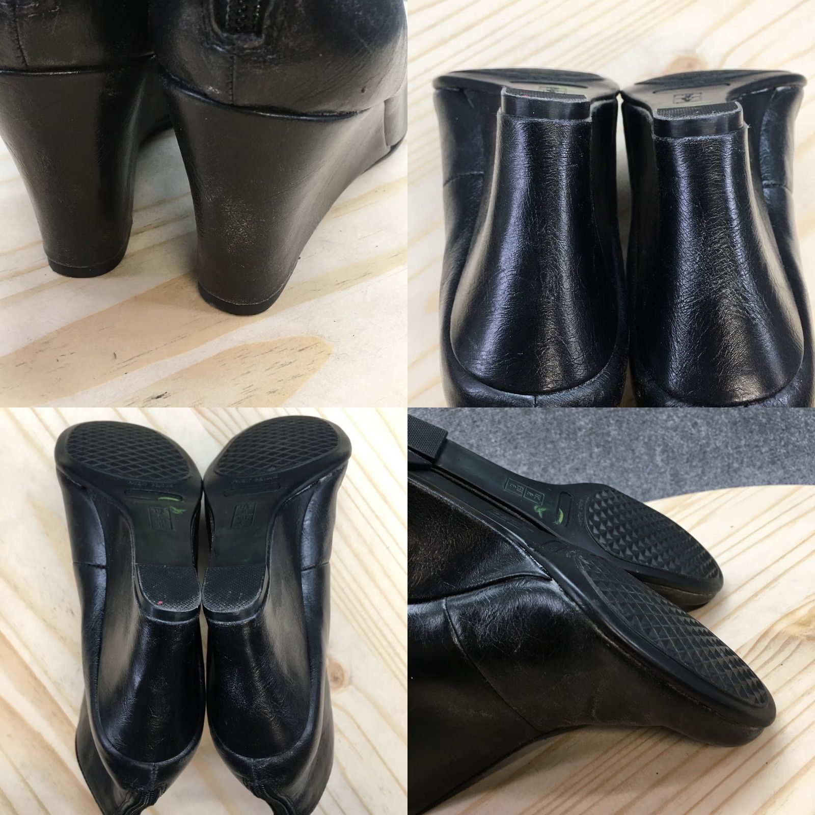 Vintage Aerosoles Boots Womens 8 M Plum Drum Casual Back Zip Wedge Ankle Bootie Black Size US 8 / IT 38 - 9 Thumbnail