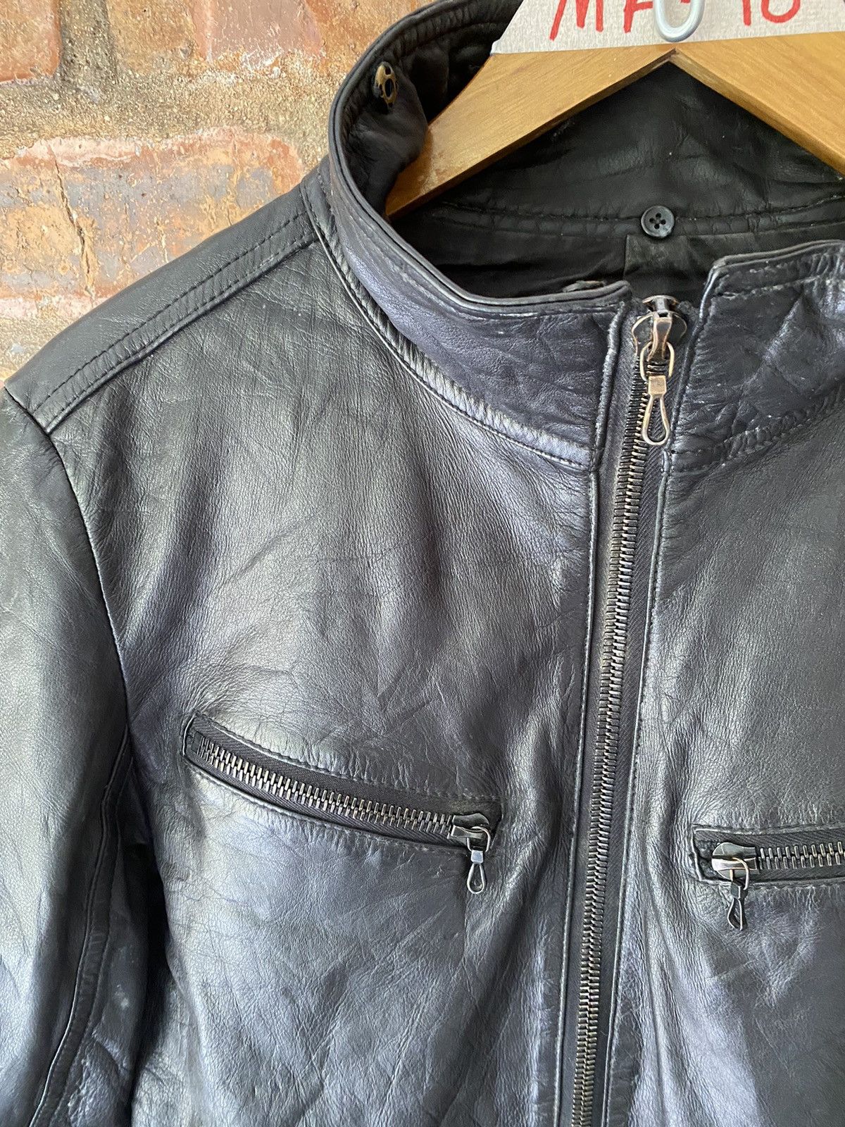Shellac 🔥2000s Rider Multi zipper Leather Jacket Size US M / EU 48-50 / 2 - 8 Thumbnail