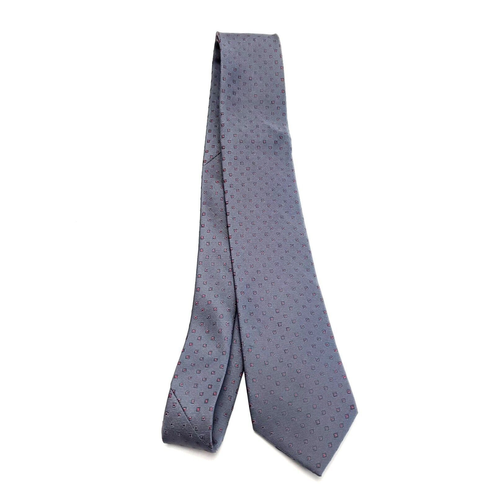 Vintage Bill Robinson Gray Silk Tie Woven Geometric Check Size ONE SIZE - 6 Thumbnail