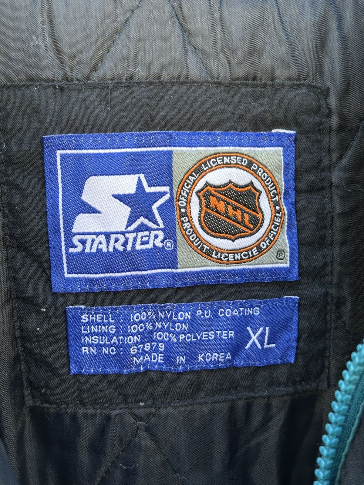 Starter SAN JOSE SHARKS JACKET NHL VINTAGE HOCKEY STARTER MENS Size US XL / EU 56 / 4 - 5 Thumbnail