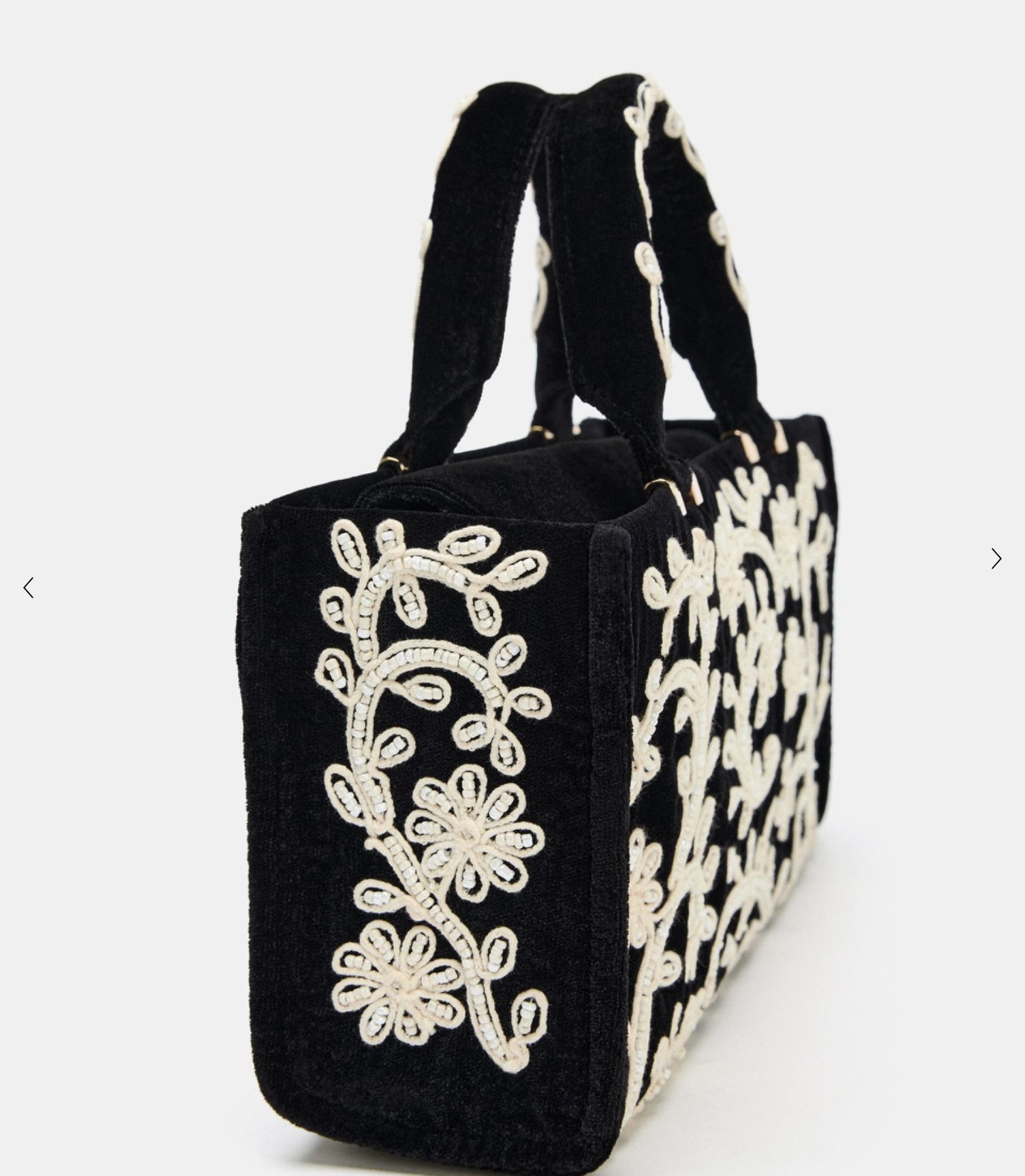 Zara Zara Embroidered City bag BNWT Black Size ONE SIZE - 4 Thumbnail