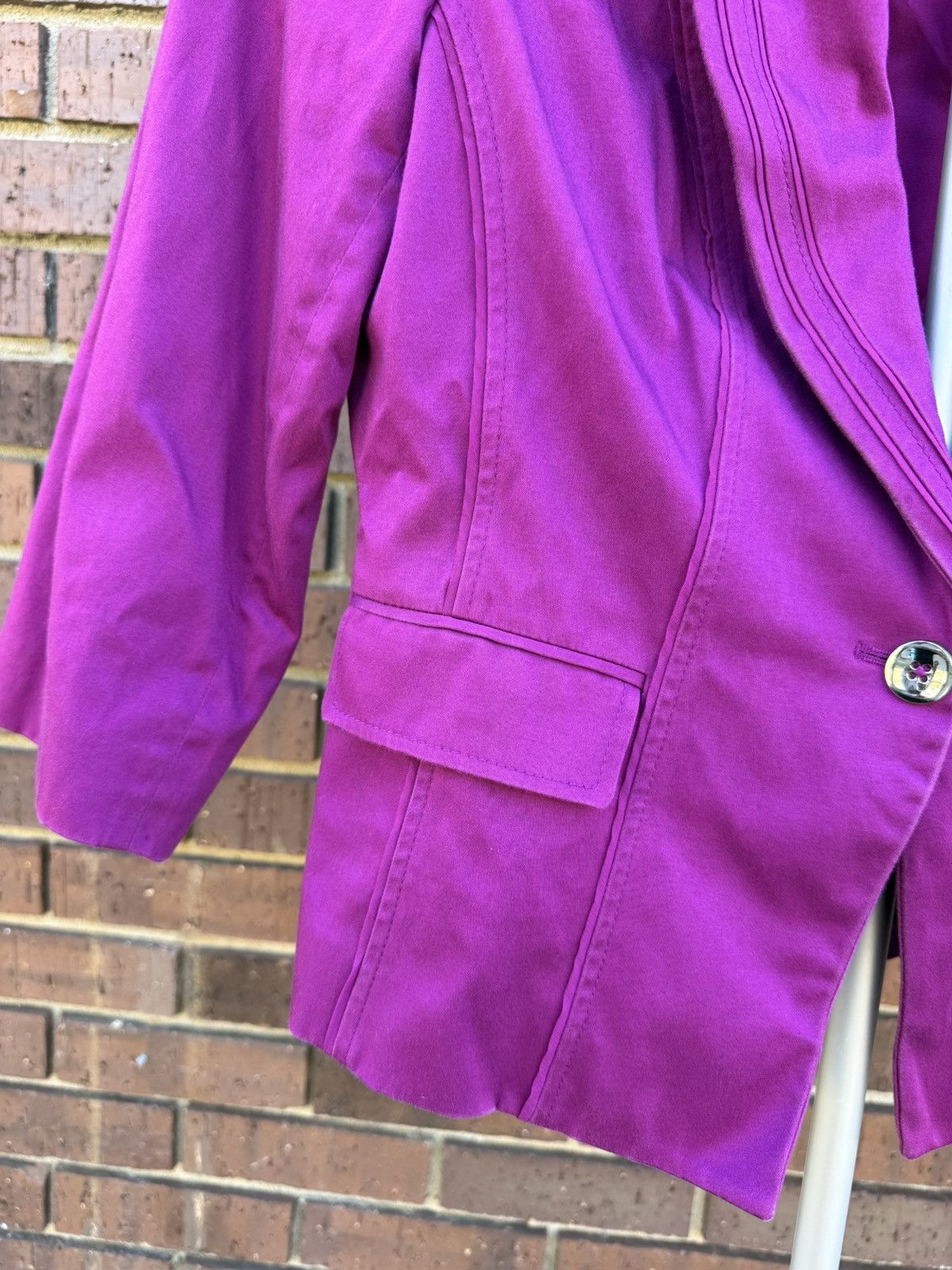 White House Black Market White House Black Market Blazer Size 8 Magenta Pink Cotton Size M / US 6-8 / IT 42-44 - 5 Thumbnail