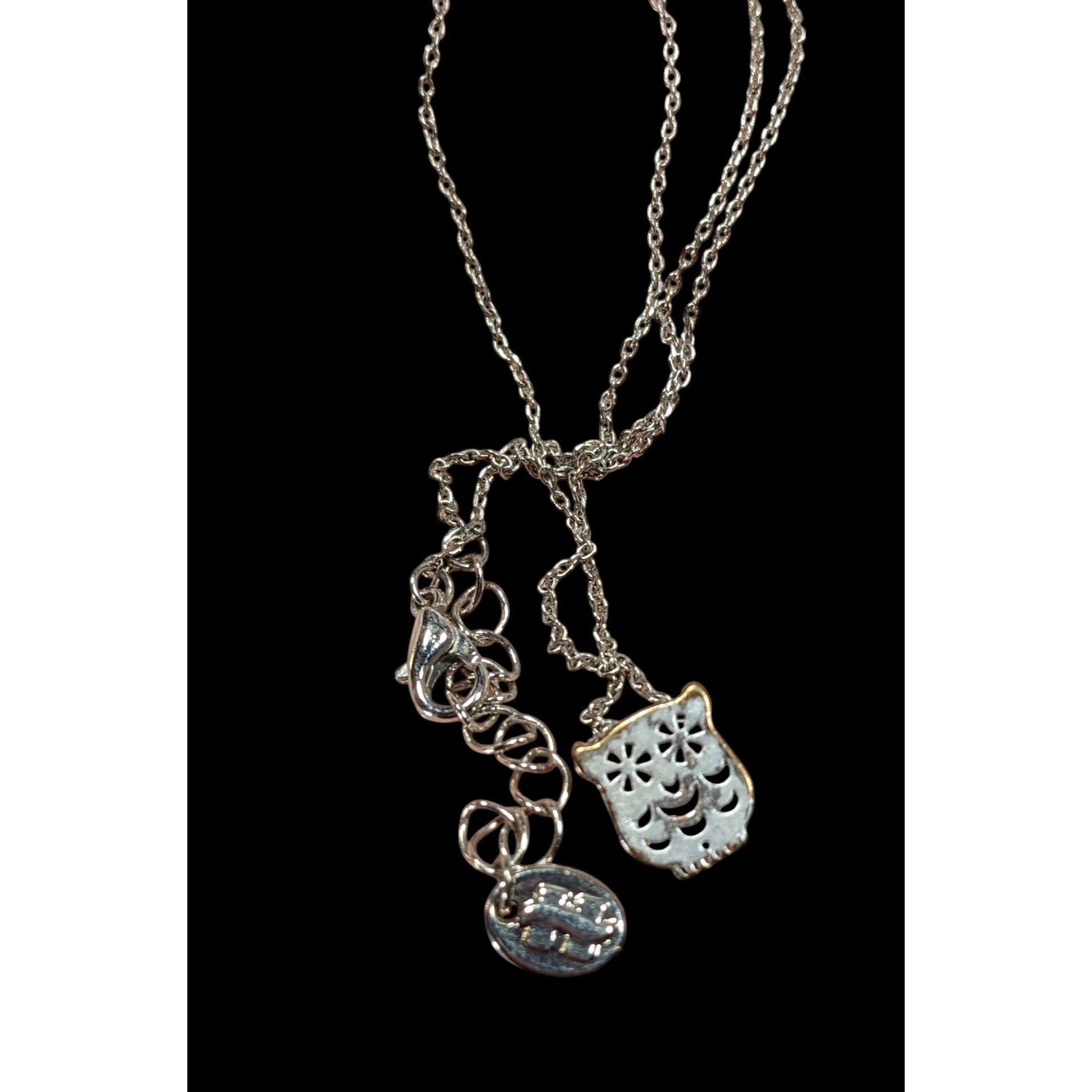 Other Minimalist Quirky Owl Pendant Silver Tone Necklace Size ONE SIZE - 3 Thumbnail