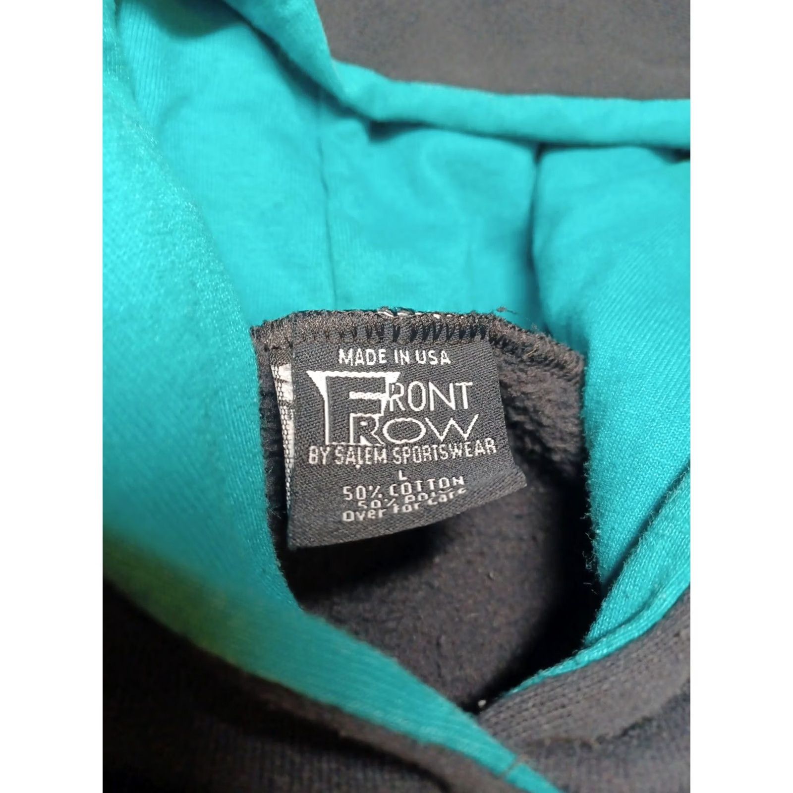 Salem Sportswear VINTAGE 90s 1994 SALEM SPORTSWEAR MIAMI DOLPHINS Hoodie Sweatshirt Large Black Logo Graphic Print Unisex Adults Long Sleeve Pullover Size US L / EU 52-54 / 3 - 3 Thumbnail