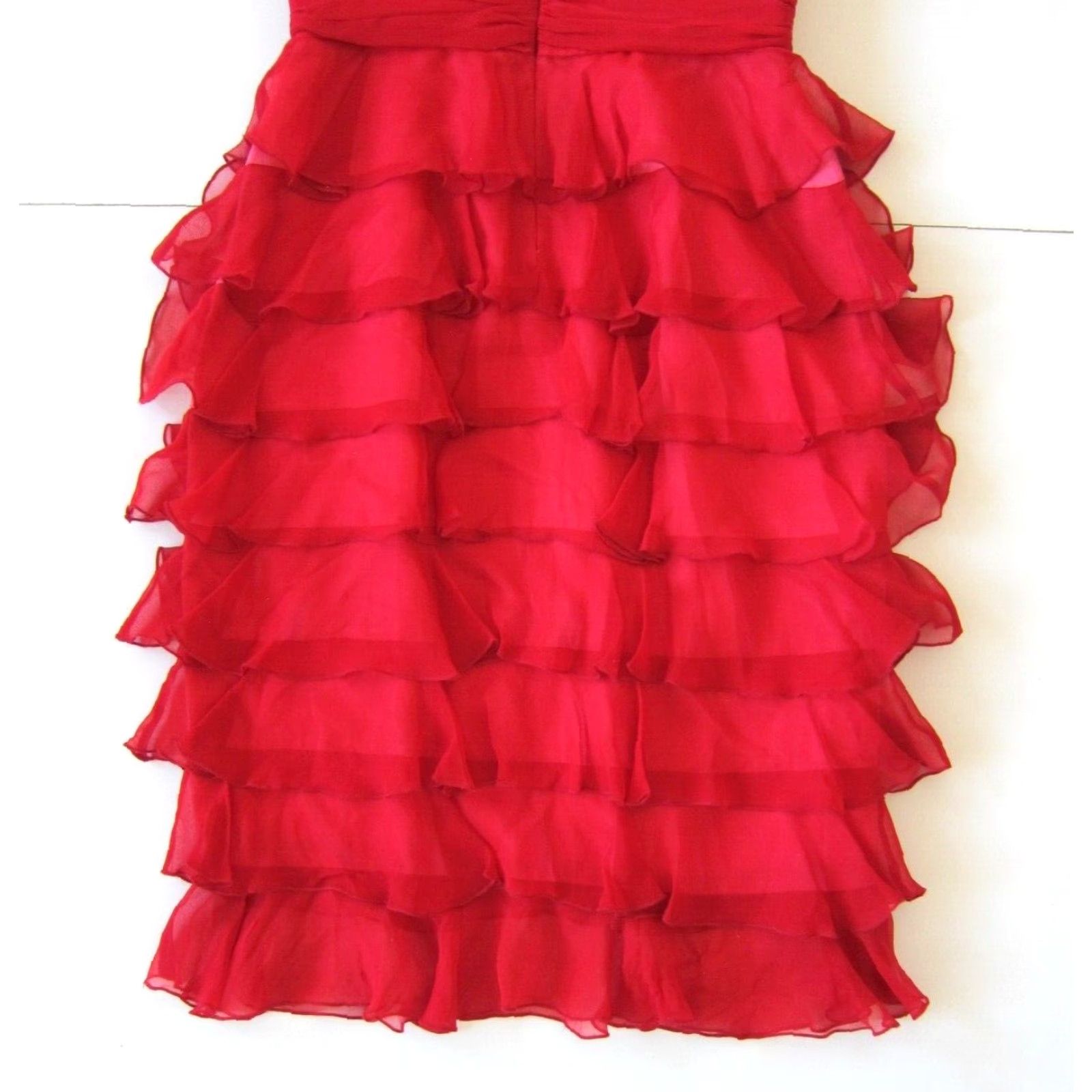 Laundry by Shelli Segal Laundry by Shelli Segal Dress 2 Strapless Pink 100% Silk Ruched Ruffle Party Knee Length Size XS / US 0-2 / IT 36-38 - 6 Thumbnail