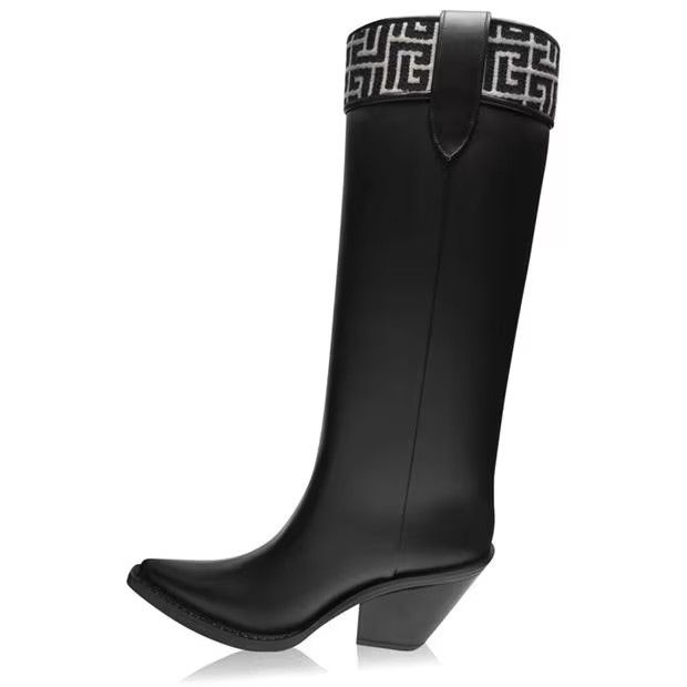 Balmain o1g2r1mq0924 Tess Rubber Boots in Ivoire & Noir Size US 8 / IT 38 - 2 Thumbnail