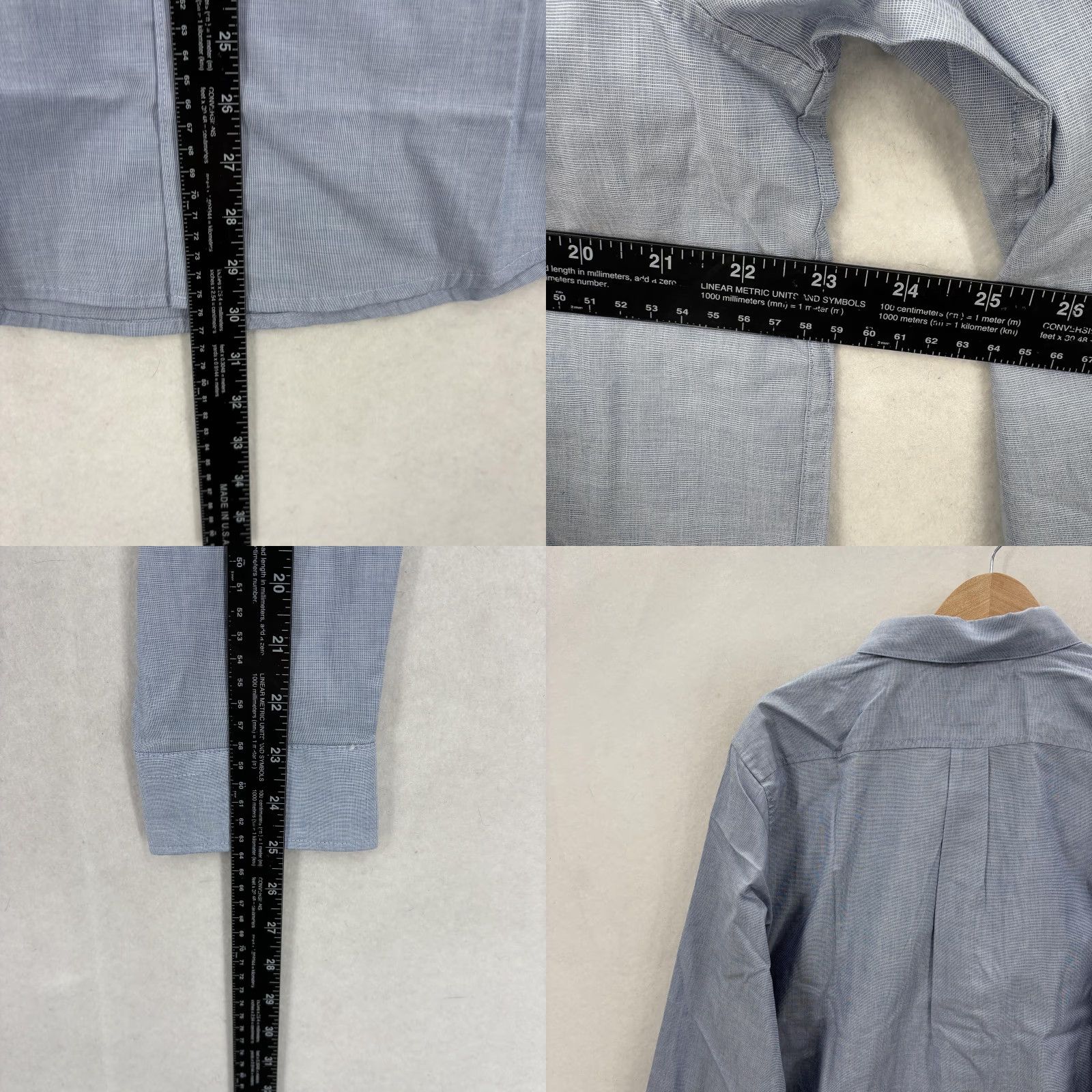 Dockers Dockers Dress Shirt Mens Large Blue Gingham Classic Fit Stain Defender Preppy Size 42R - 9 Thumbnail