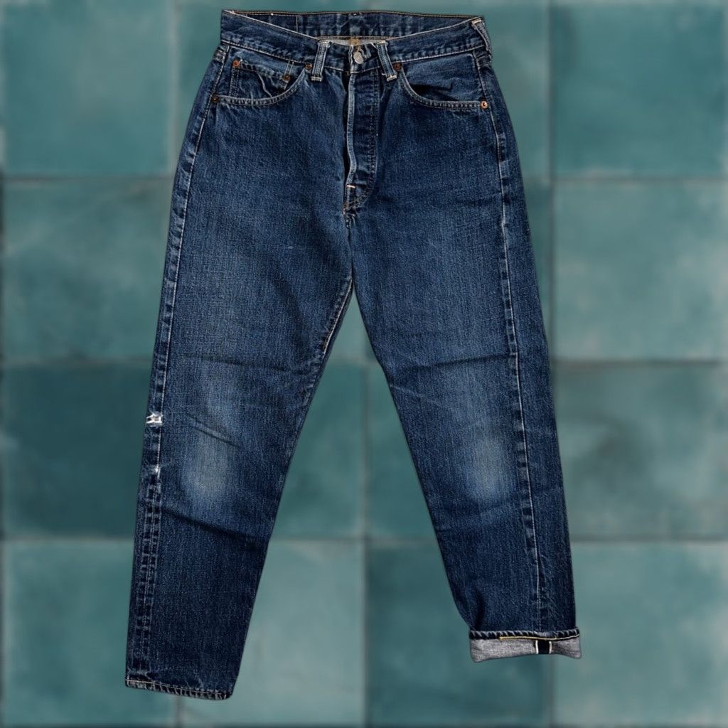 Levi's VINTAGE Levi's 501 XX Jeans Men 27 X26 Blue Denim Cotton Button Fly USA 60s 70s 60s Straight Slim Fit Size US 27 - 1 Thumbnail