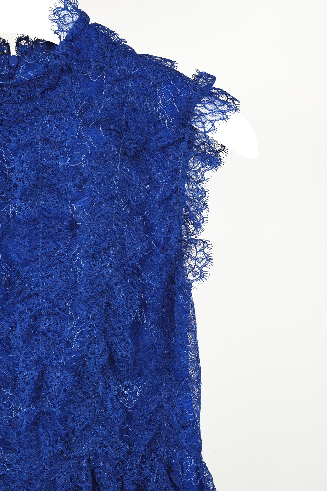 Givenchy Givenchy Cobalt-Blue Lace Ruffle Sleeveless Dress Size S / US 4 / IT 40 - 5 Thumbnail