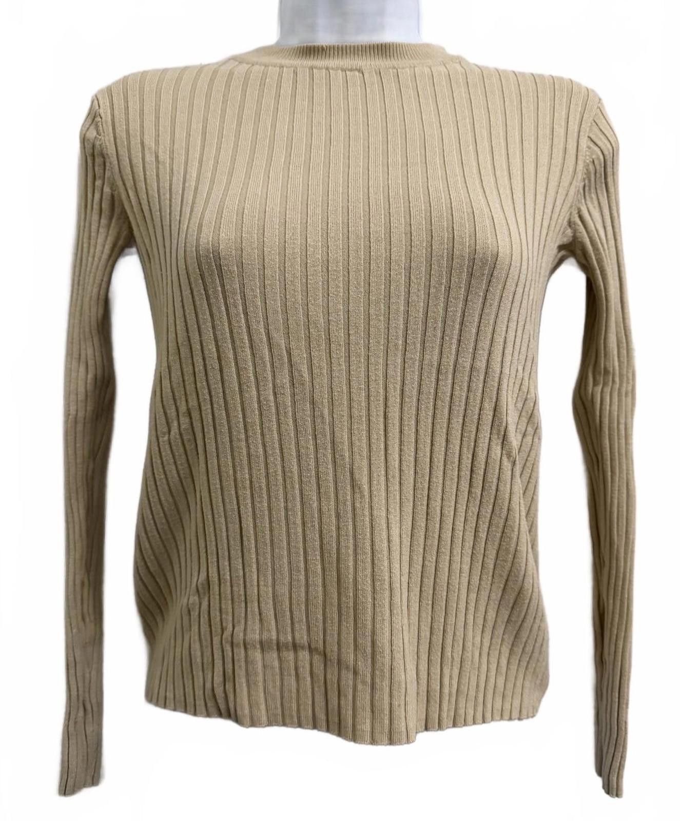 H&M H&M BASICS Layering Knit Long Sleeve Top in Beige (SMALL) Size S / US 4 / IT 40 - 1 Thumbnail