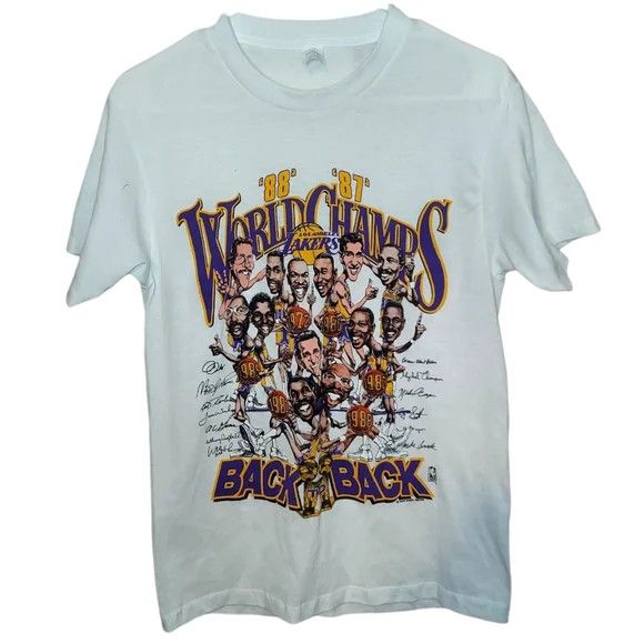 Other Vintage 80s NBA LA Lakers Champs T-Shirt Size US M / EU 48-50 / 2 - 1 Thumbnail