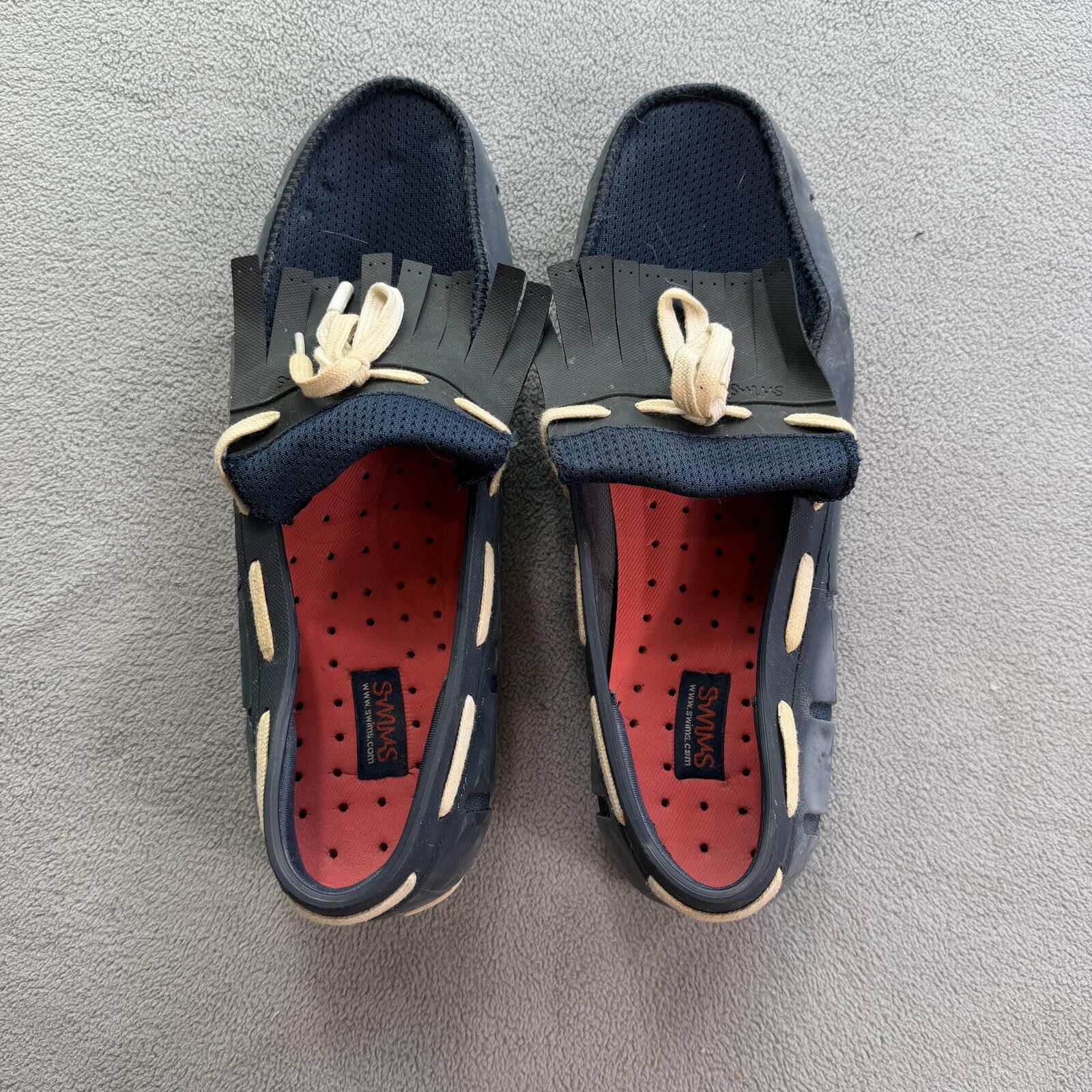 Swims SWIMS Navy Braided Lace Waterproof Driving Loafers Mens 7 Size US 7 / EU 40 - 8 Thumbnail